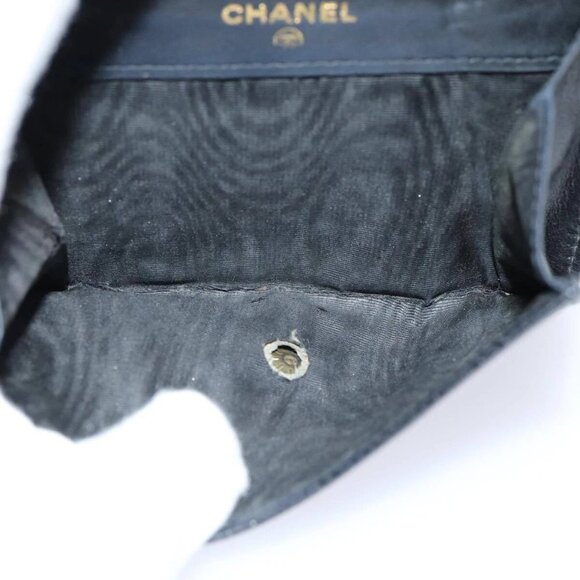 CHANEL COCO Mark Wallet Caviar Skin Black Gold CC Auth - Picture 12 of 16